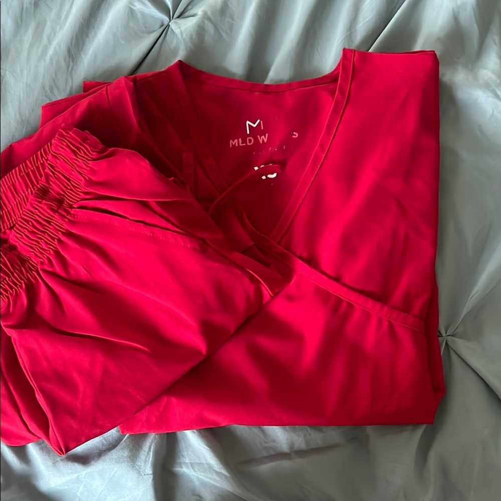 Women's burgundy scrubs